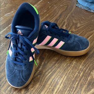 Adidas Kids' Dark Blue and Pink Sneakers